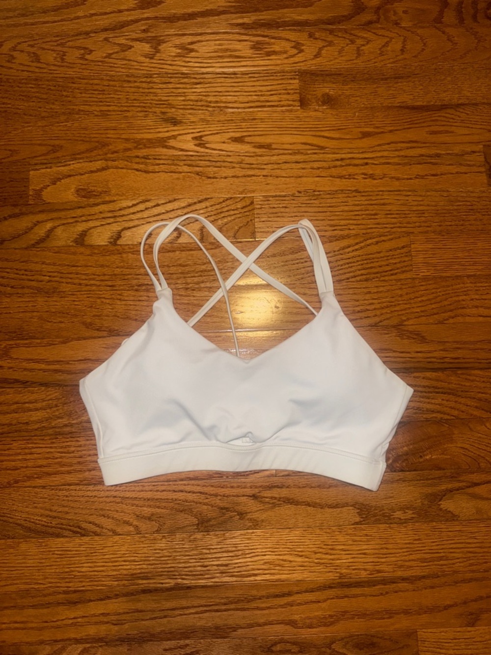 White backless sports bra